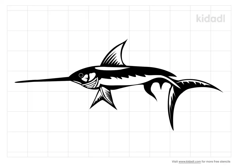 Great Swordfish River Stencil