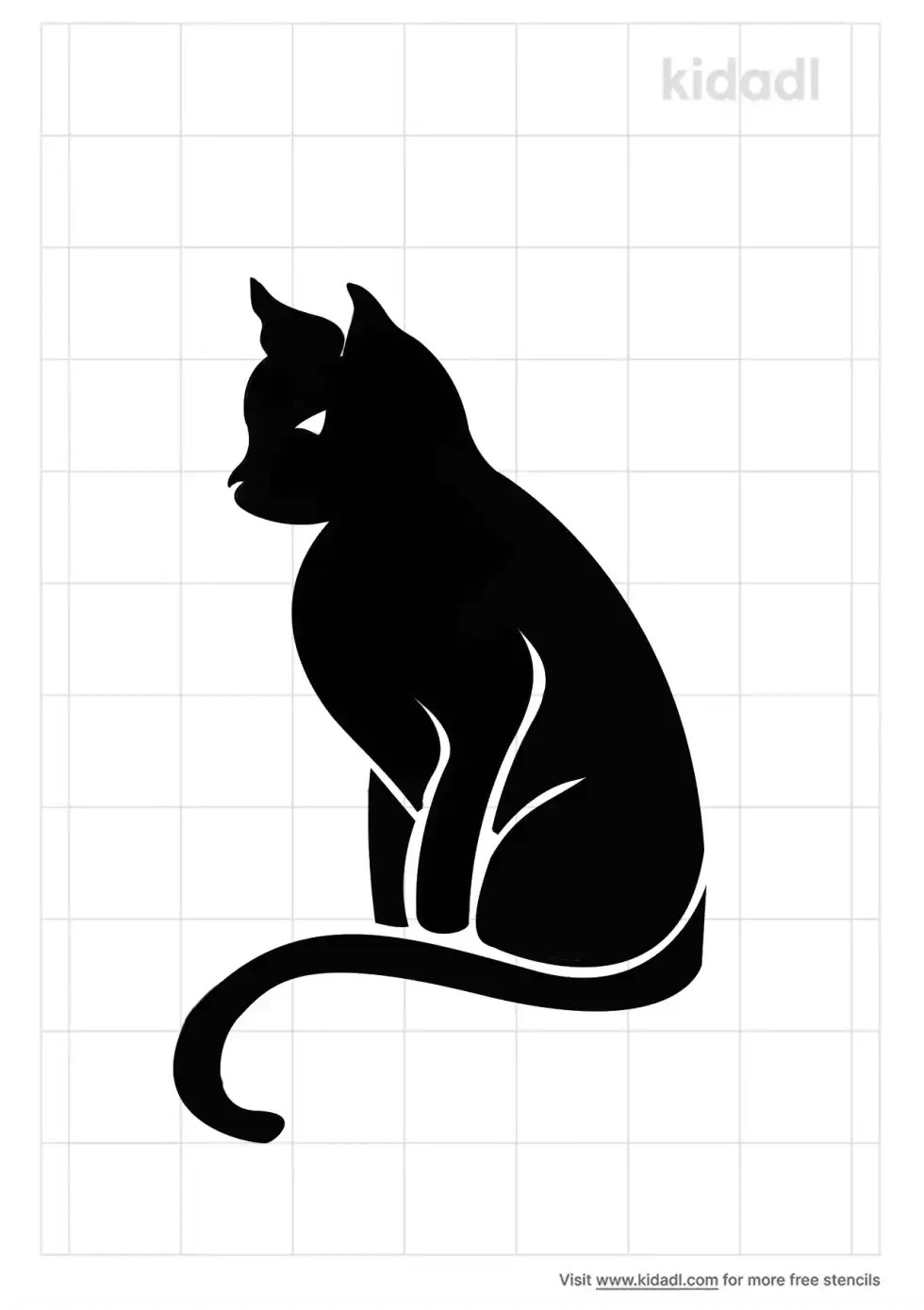 Simple Tribal Cat Stencil