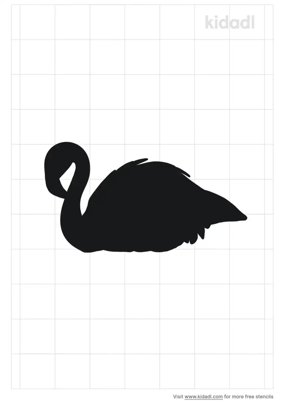 Sitting Flamingo Stencil