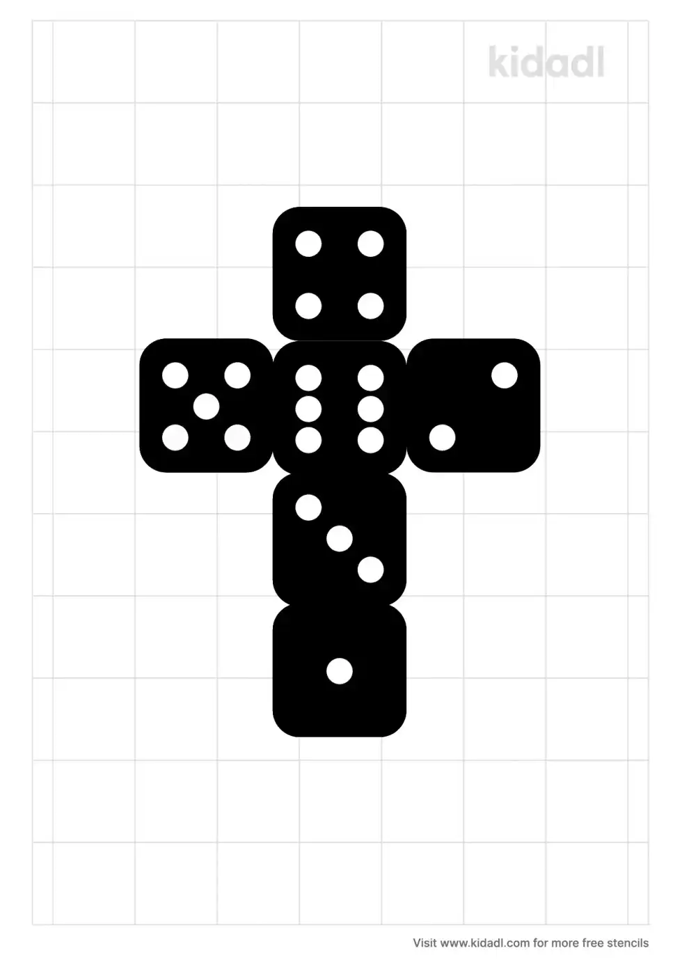 Eight Count On Dice Stencil