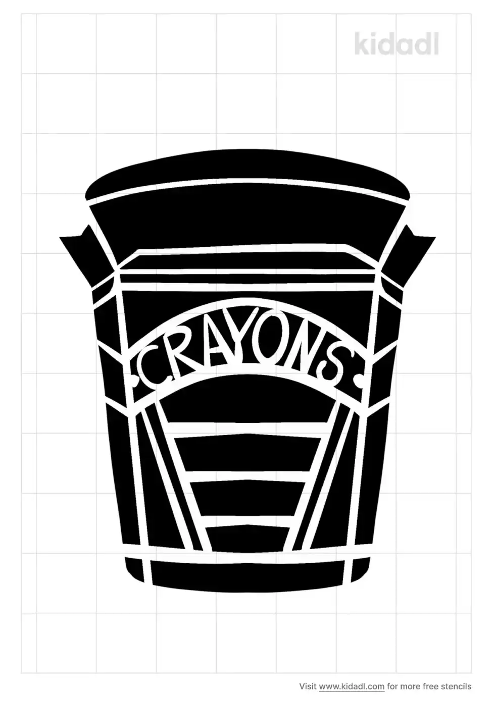 Empty Crayon Box Stencil