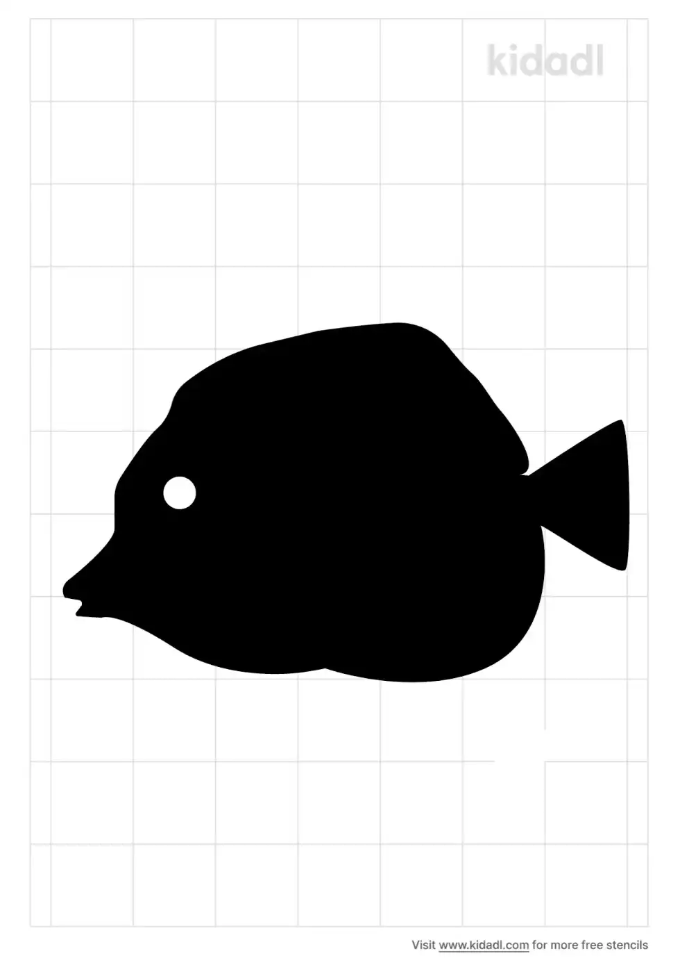 Tellow Tang Fish Stencil
