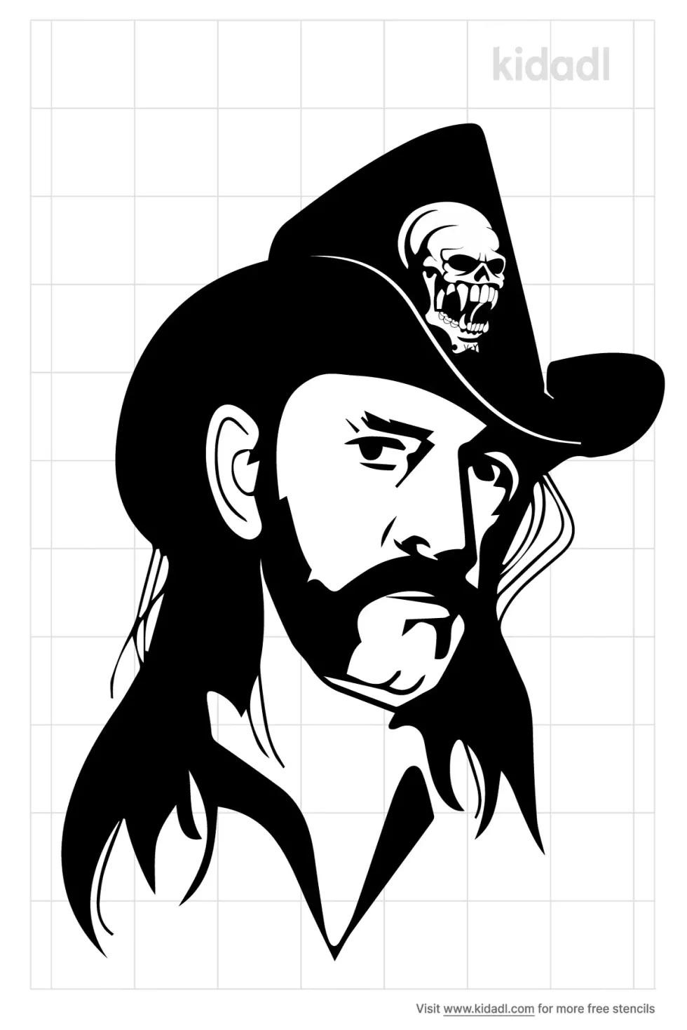 Face Of Lemmy Kilmister Stencil