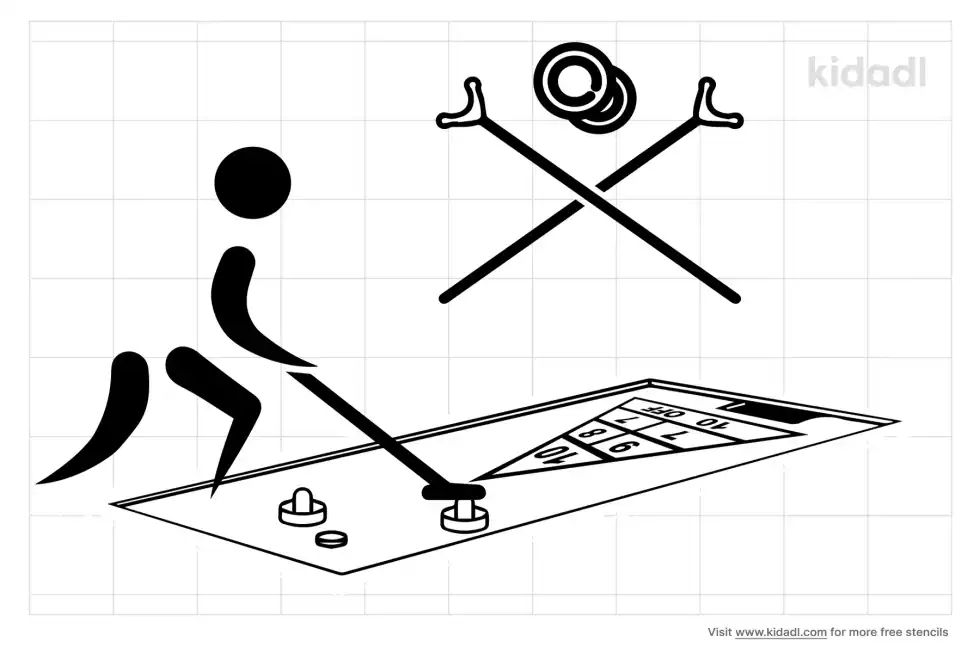 Outdoor Shuffleboard Stencil