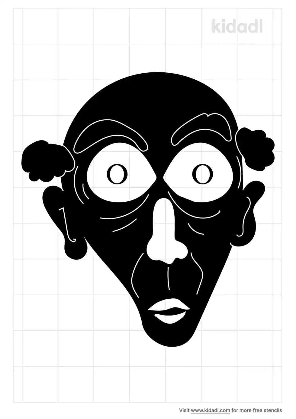 Old Man Caricature Stencil