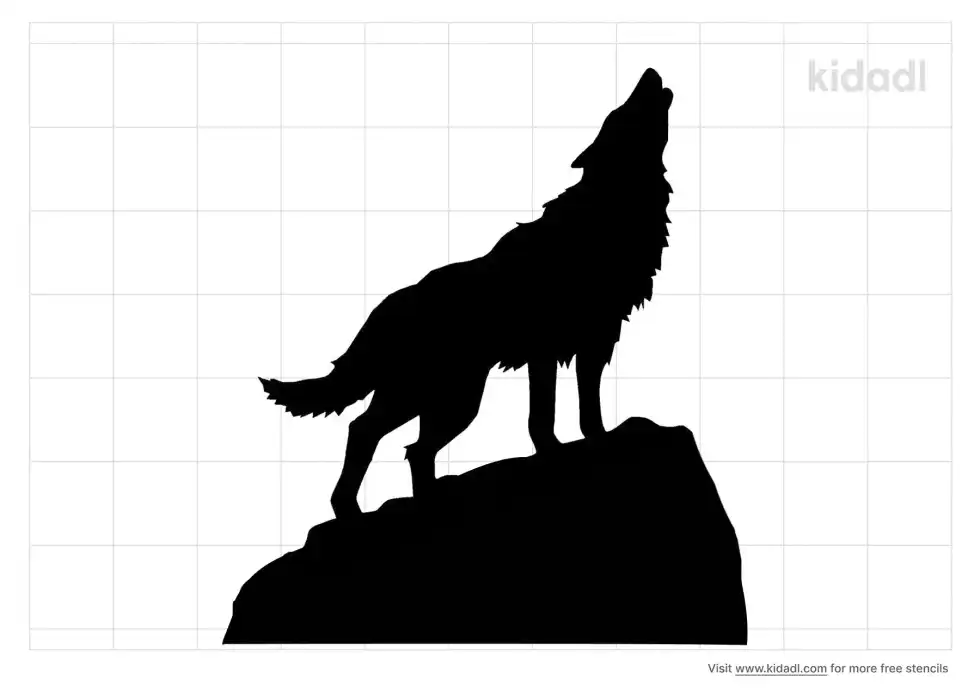Simple Wolf Stencil