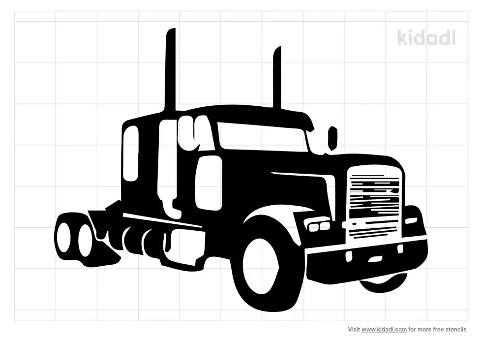 Semi Truck Stencil