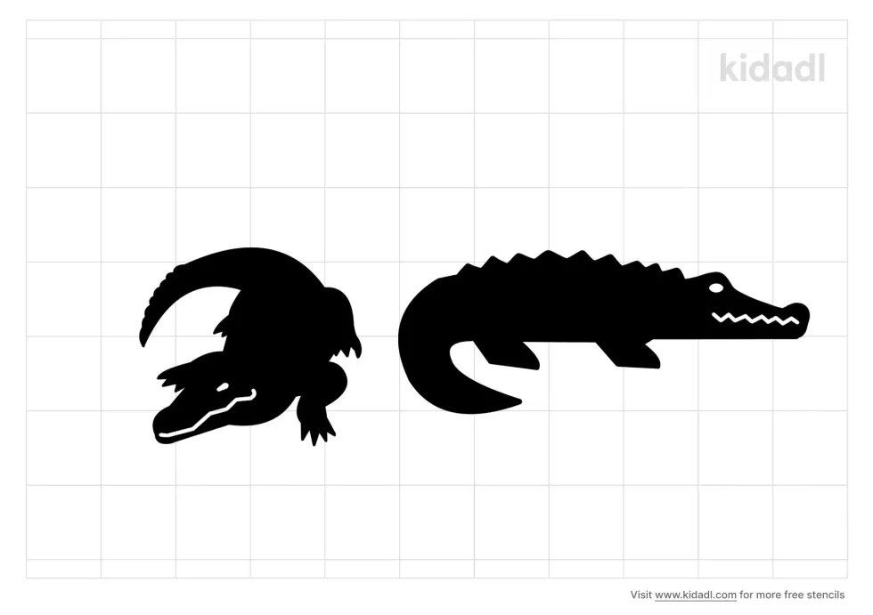 Two Crocodiles Stencil | Kidadl