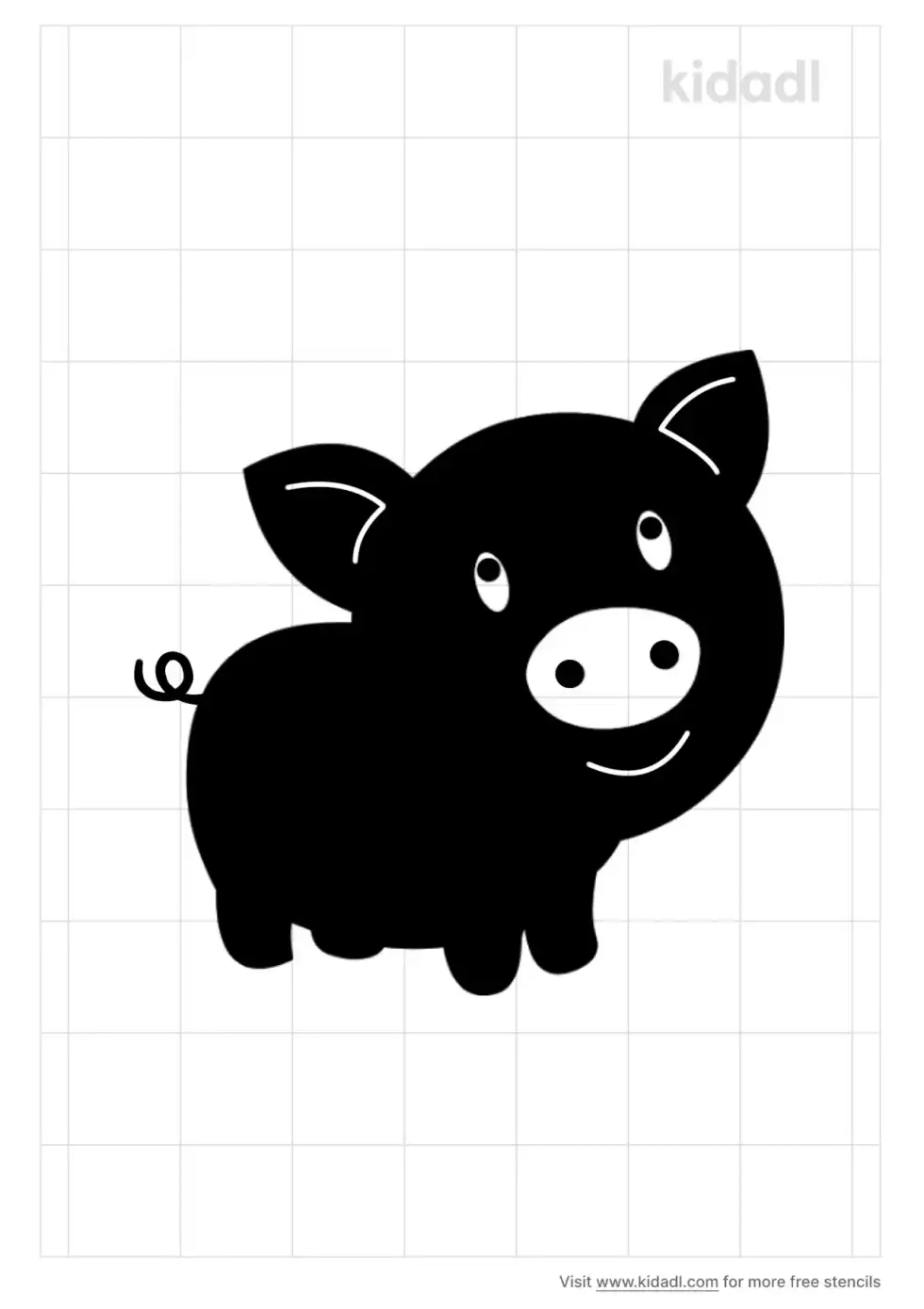 Cute Pig Stencil