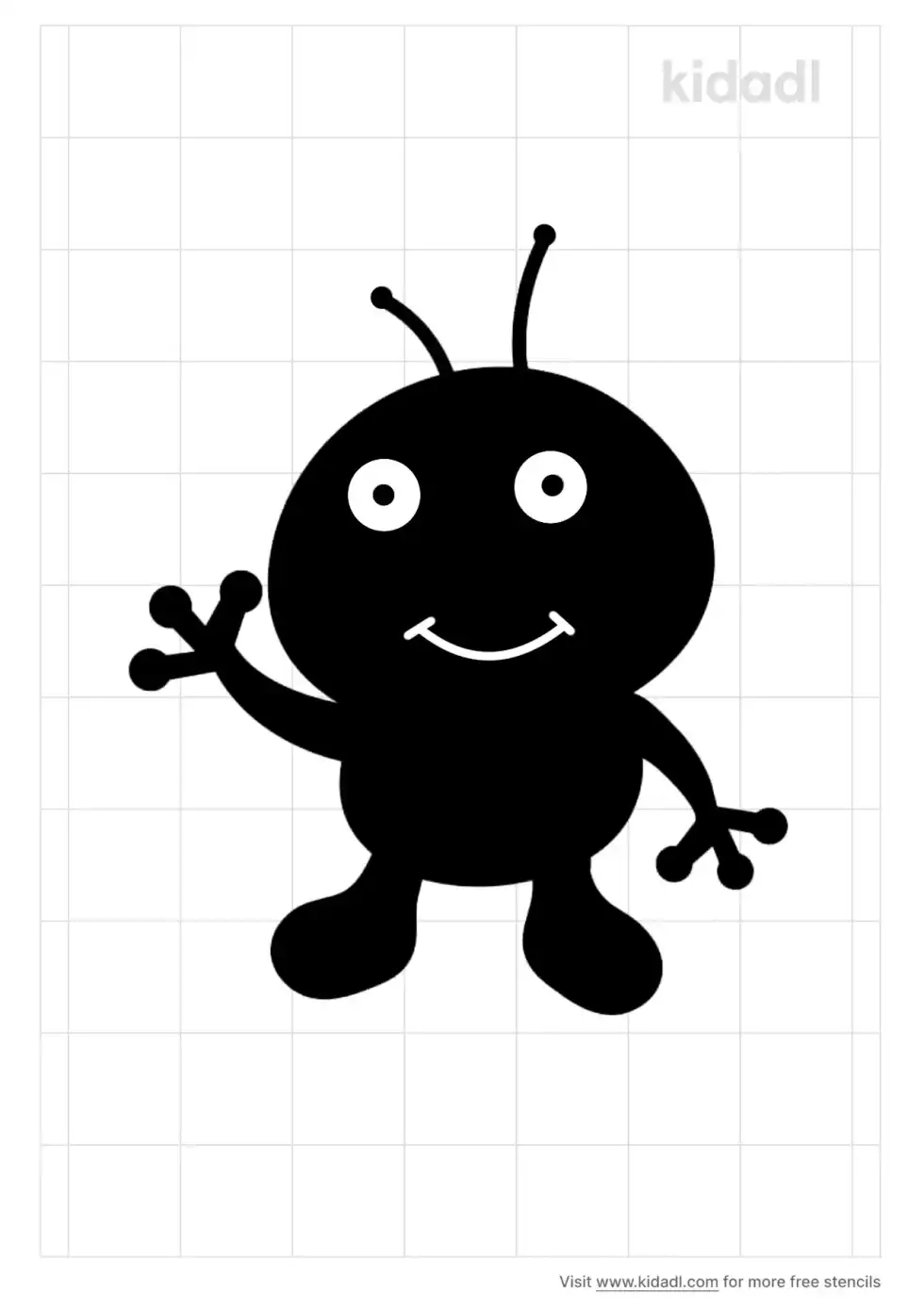 Cute Monster Stencil