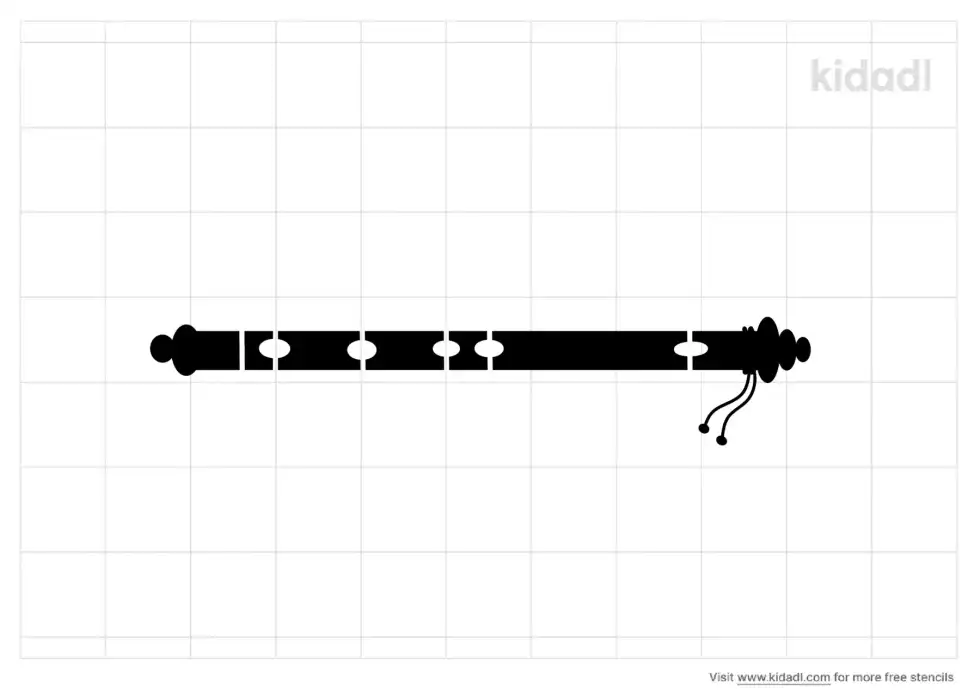 Cute Flute Pictures Stencil
