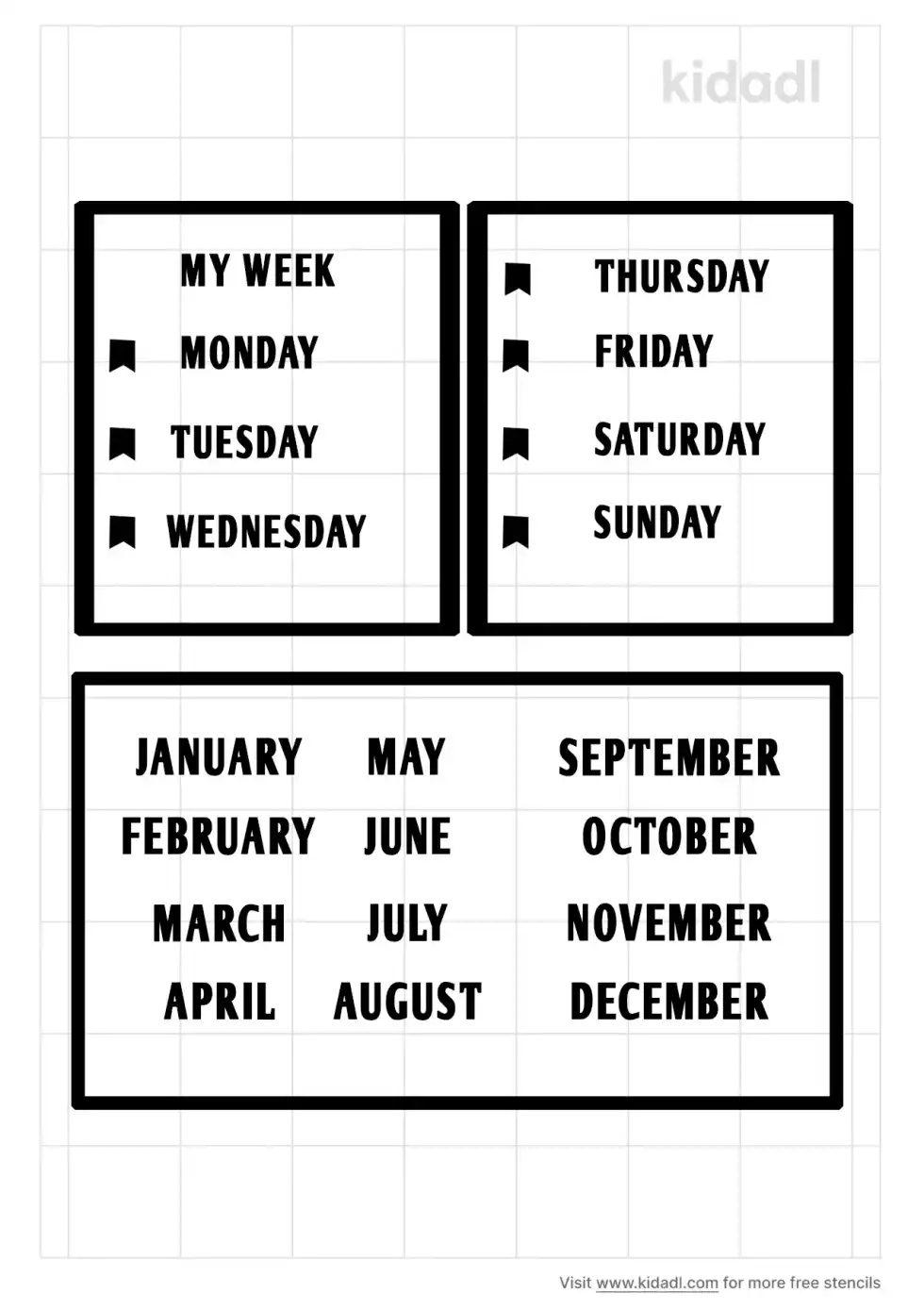 Day And Month Stencil