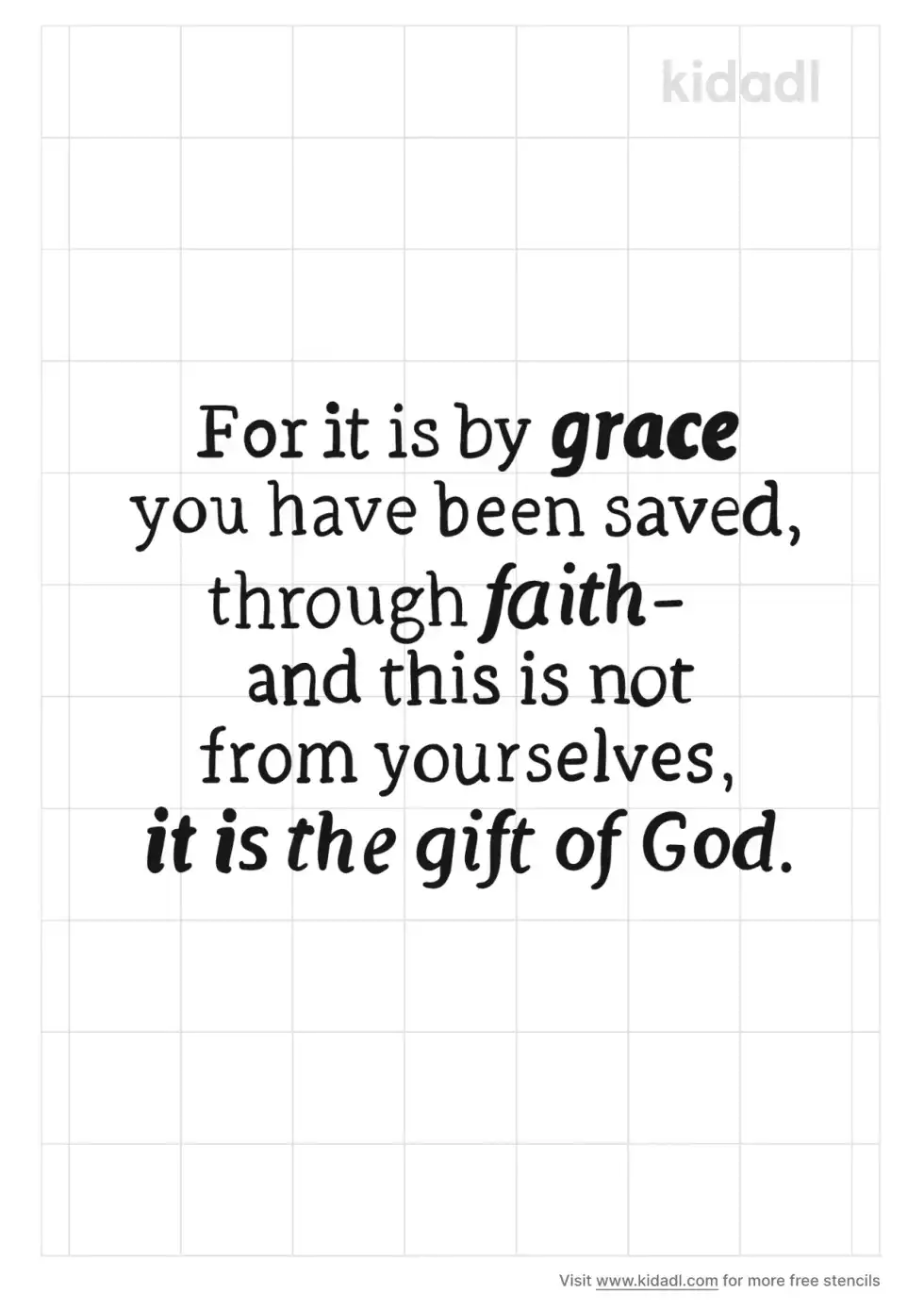 Ephesians 2:8 Stencil