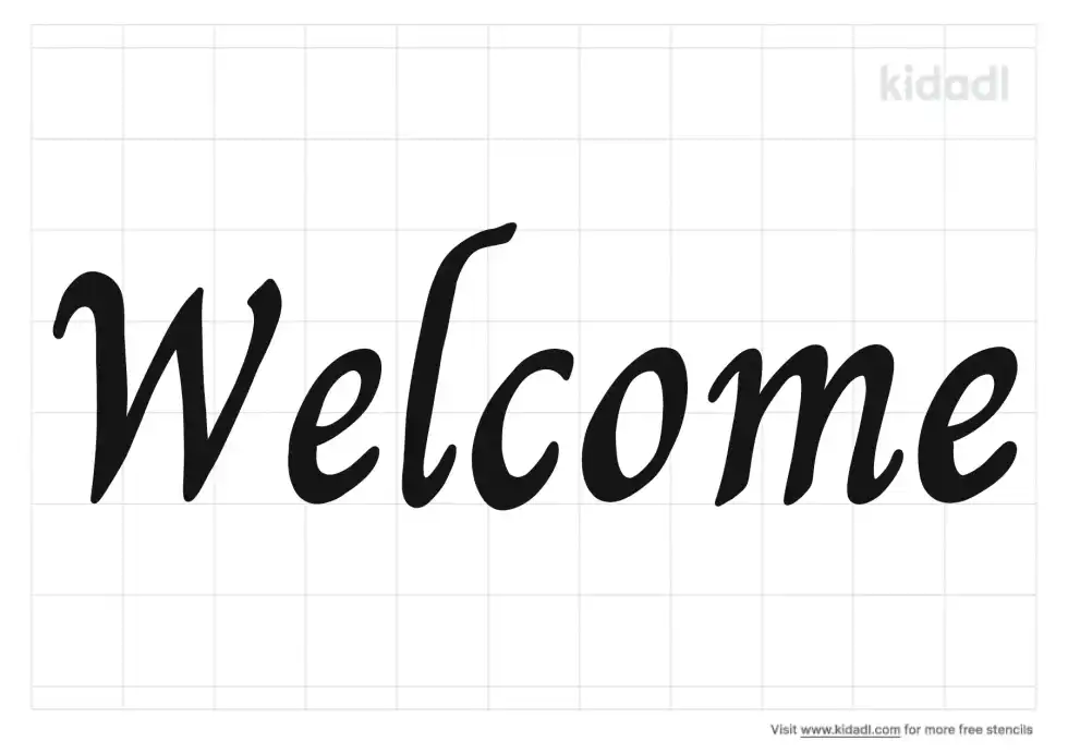 Cursive Welcome Stencil