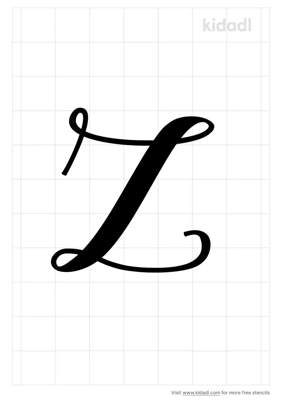 Cursive Letter Z Stencil