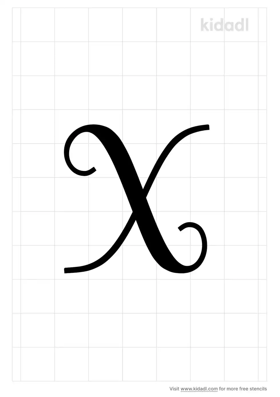Cursive Letter X Stencil