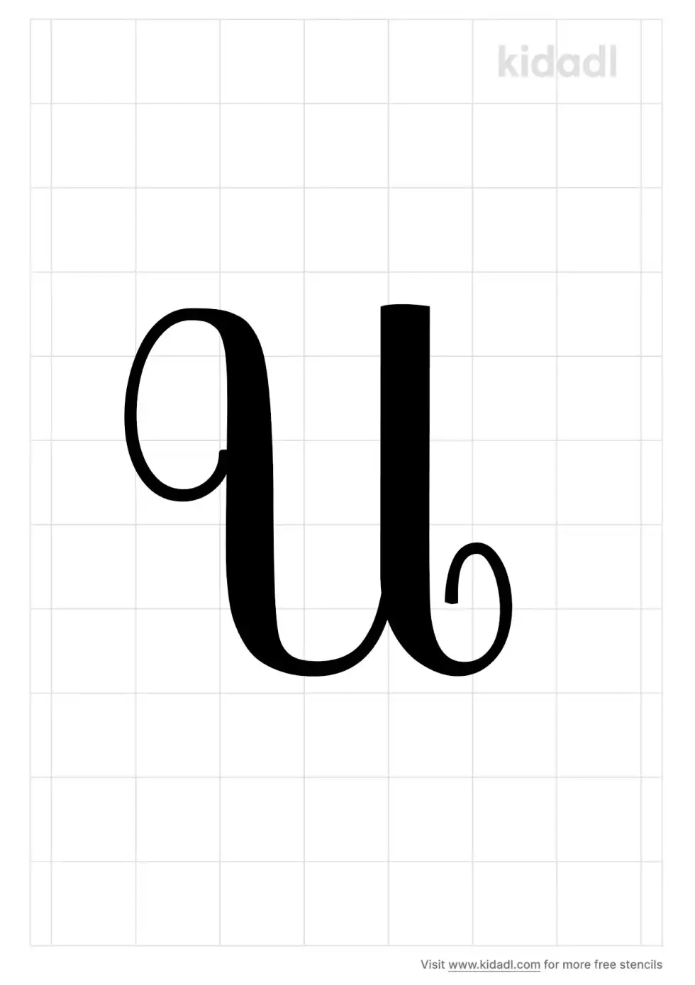 Cursive Letter U Stencil