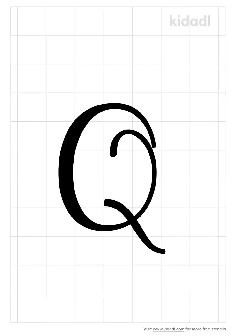 Cursive Letter Q Stencil