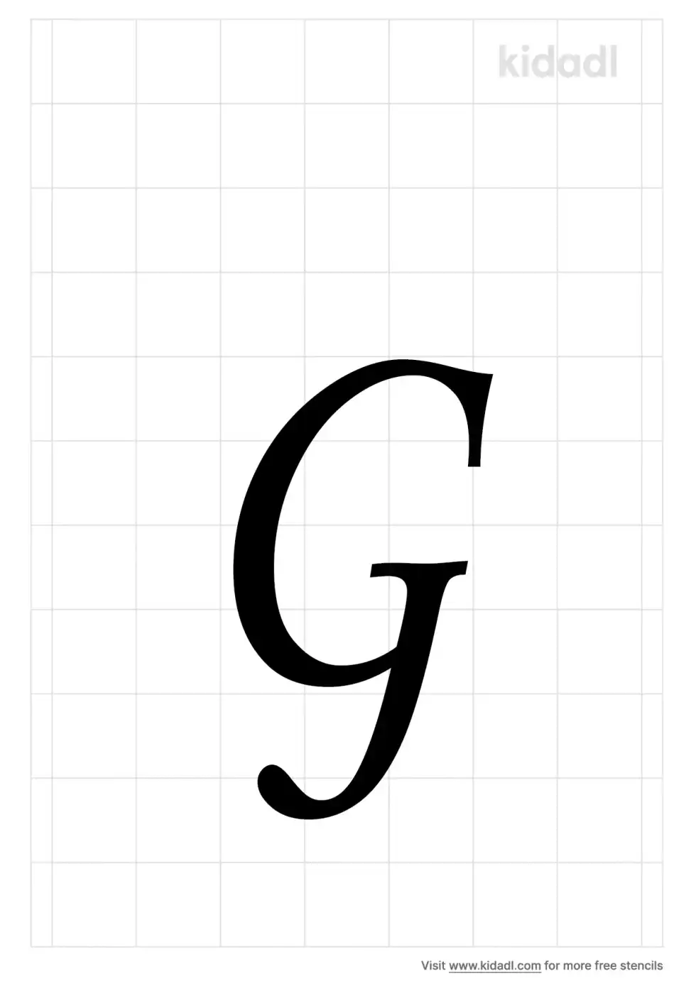 Cursive Letter G Stencil