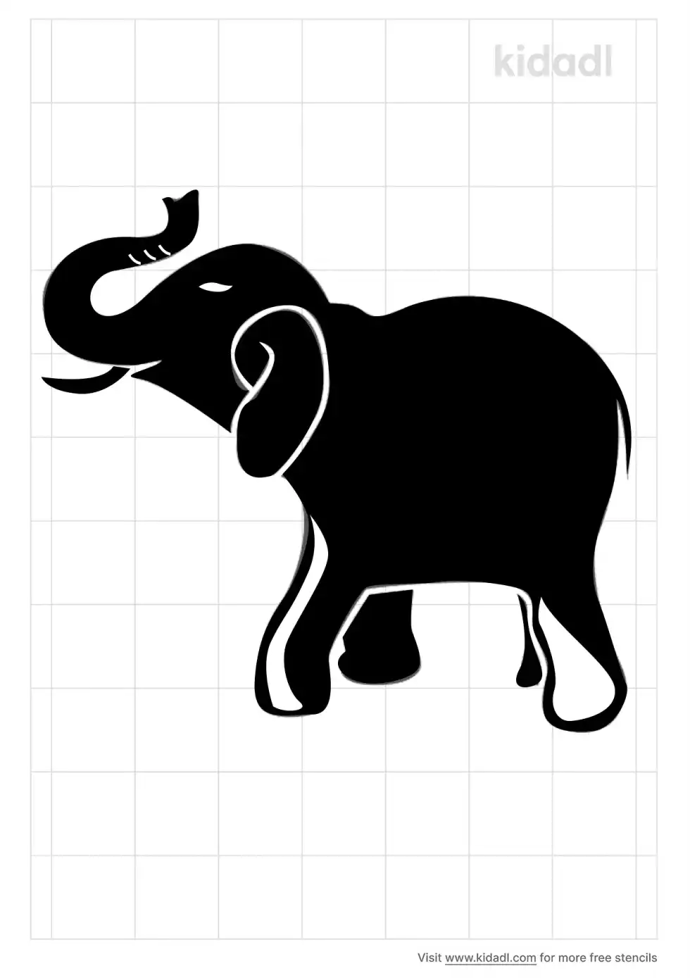 Elephant Trunk Up Stencil