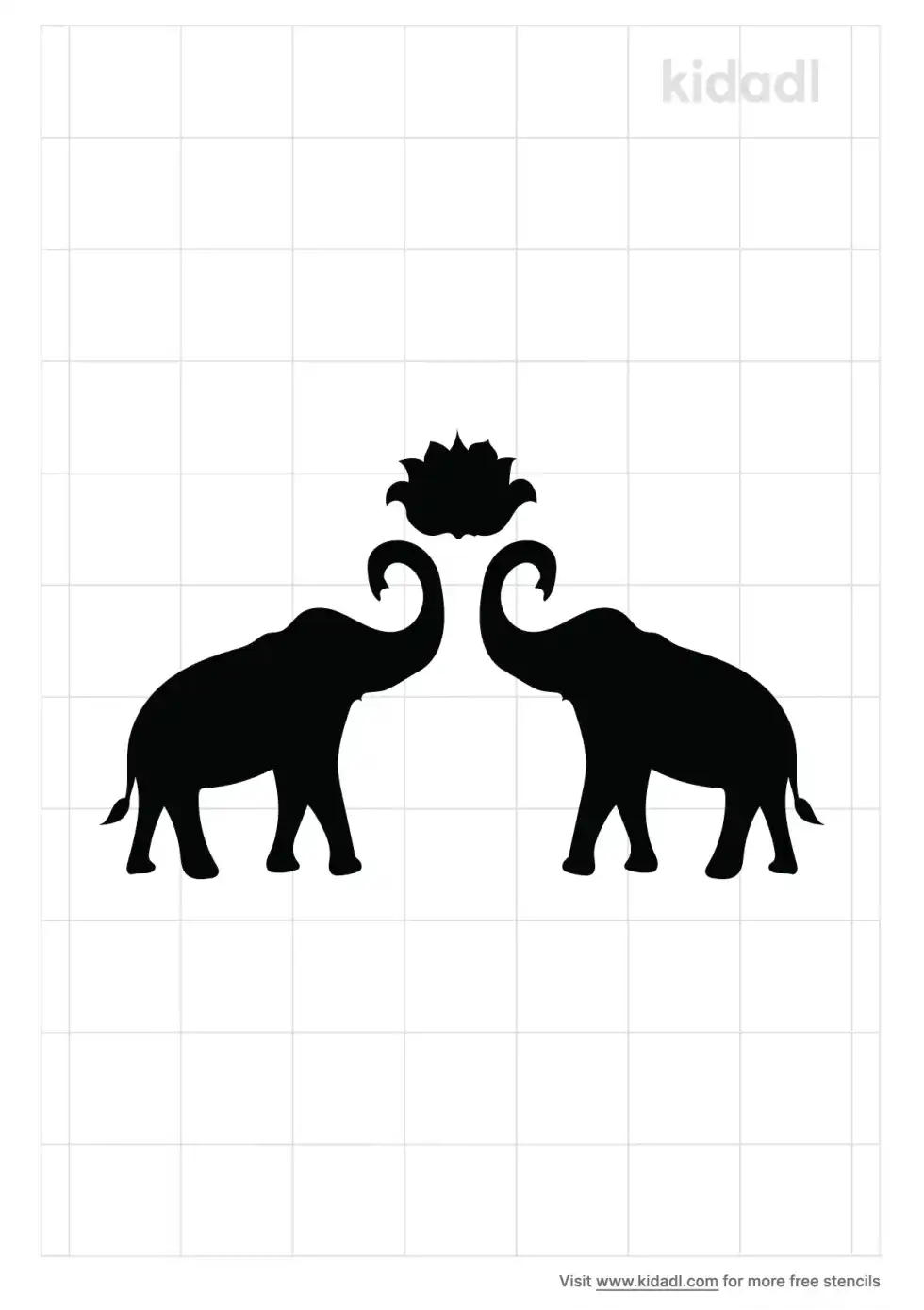 Elephant Lotus Stencil