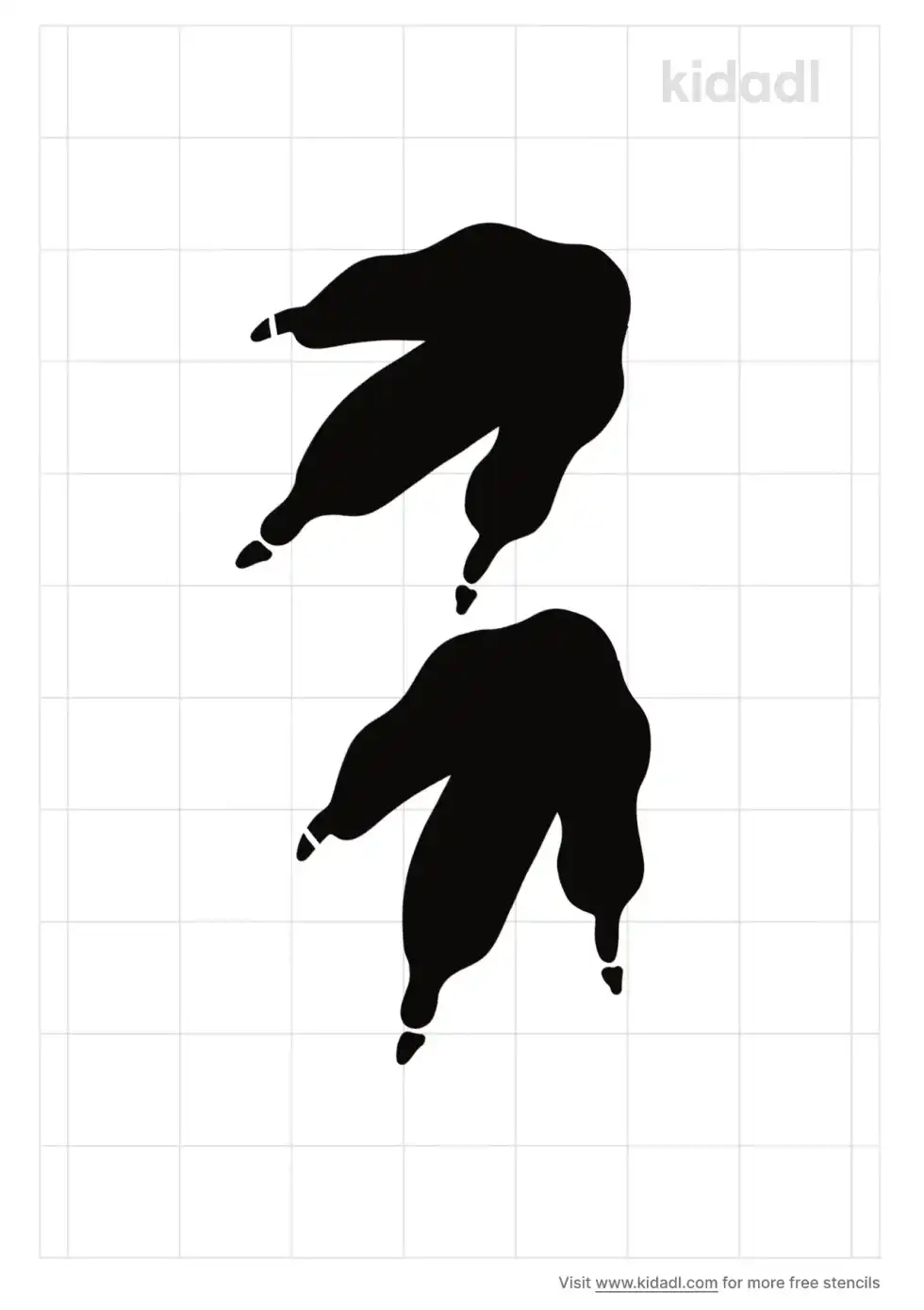 Dinosaur Feet Stencil