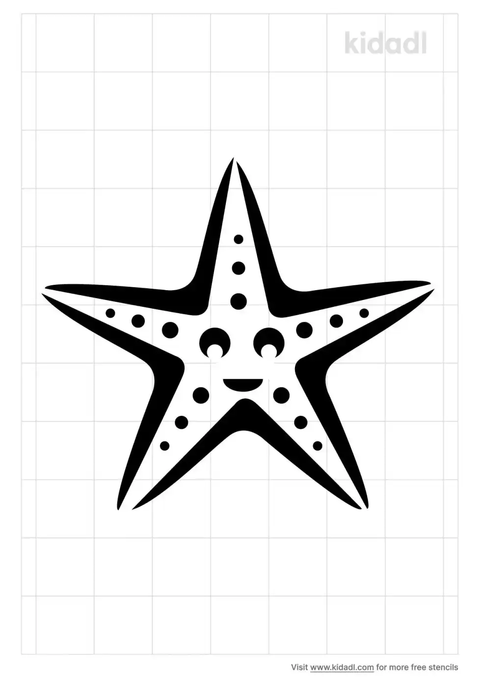 Cute Starfish Stencil