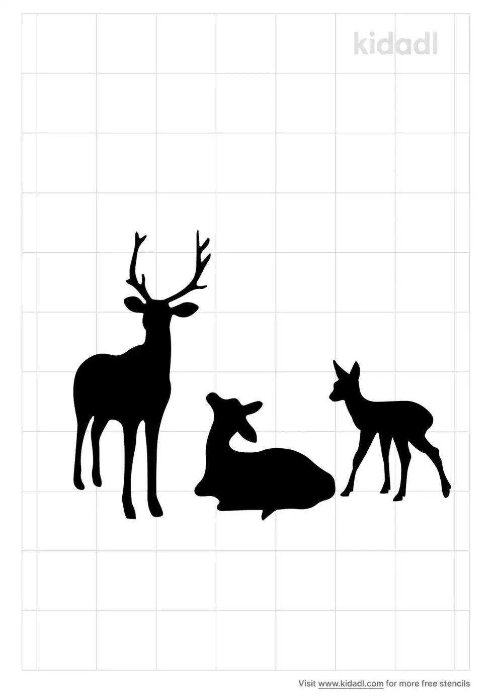 Deer Family Stencil