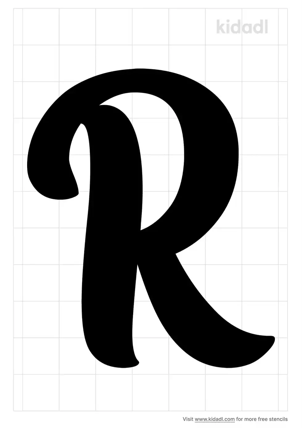 Curlicue Letter R Stencil