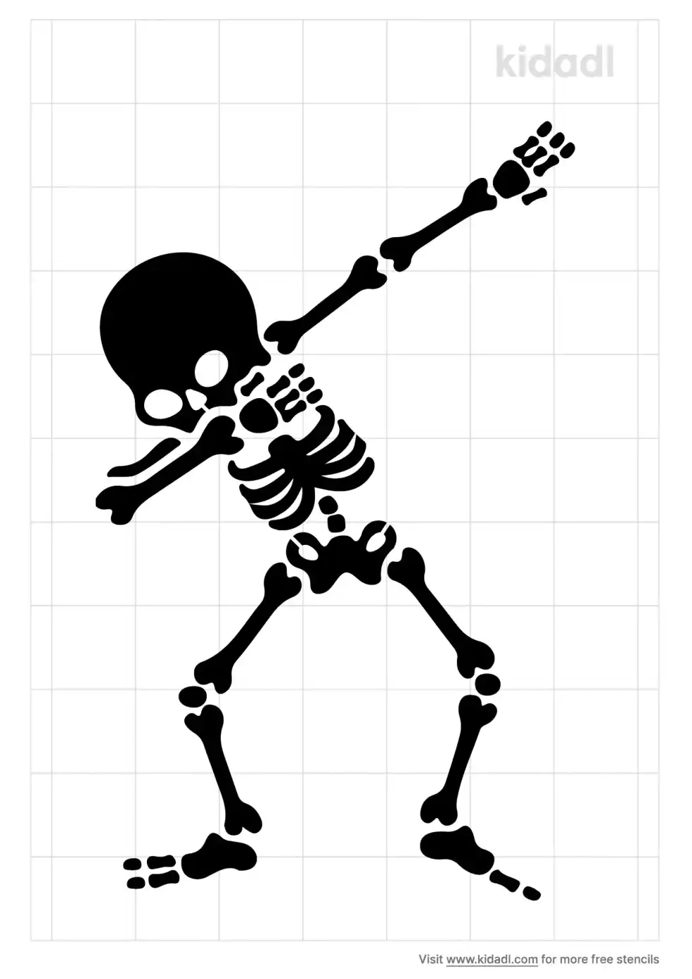 Dancing Skeleton Stencil