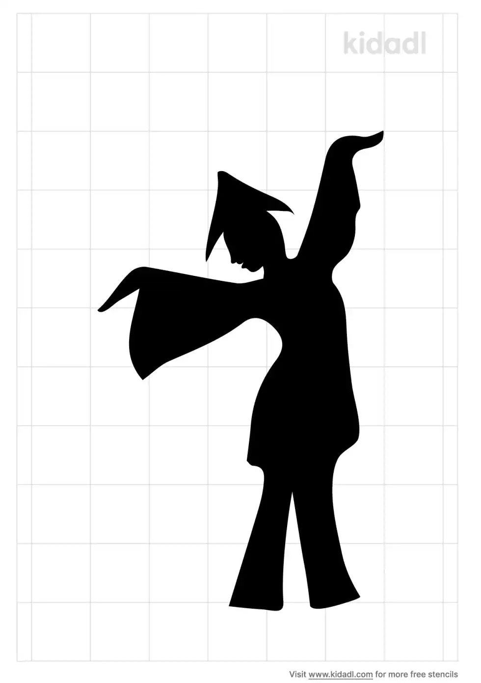 Dance With Bamboo Hat Stencil