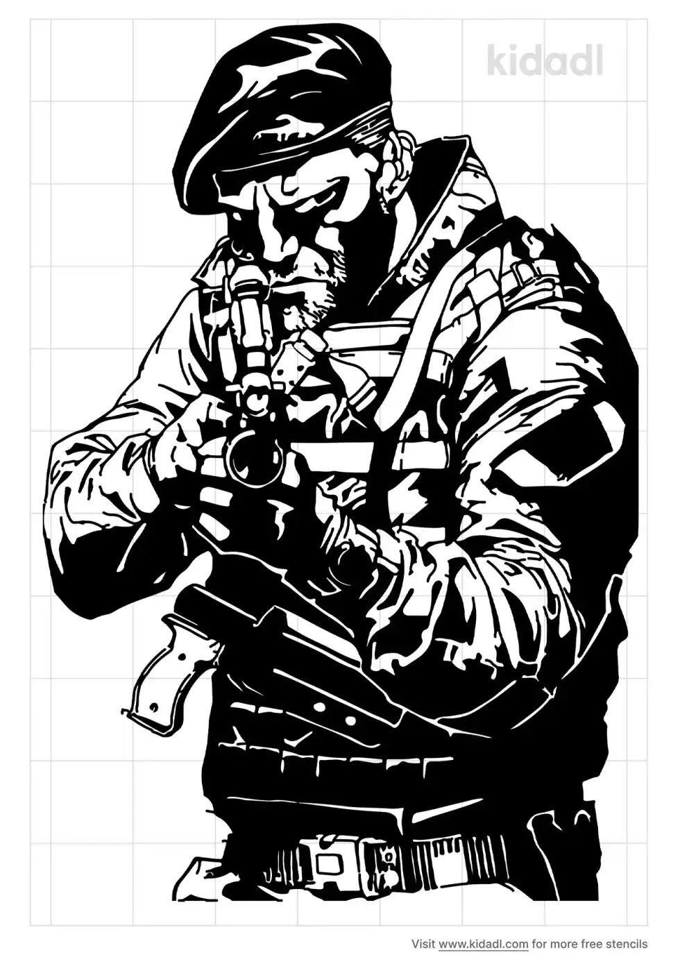Detailed Soldier Stencil