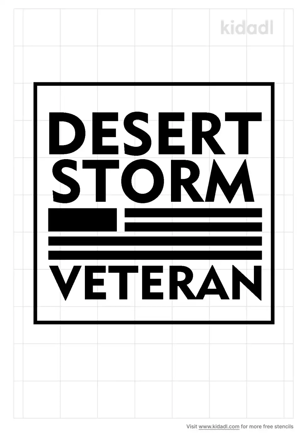 Desert Storm Army Veteran Stencil