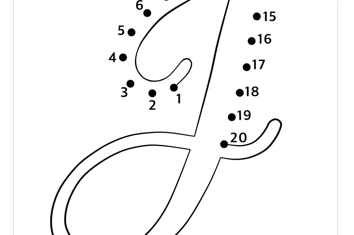 Letter J Dot To Dot (Easy)