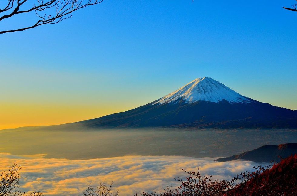 Important Japan island names are Honshu, Shikoku, Kyushu, Hokkaido, Okinawa, Izu Islands, and the active volcano, Mount Aso.