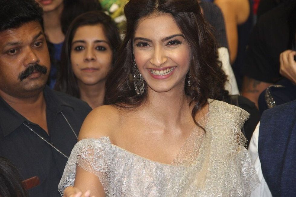 Indian film actress Sonam Kapoor at the inauguration of a fashion outlet