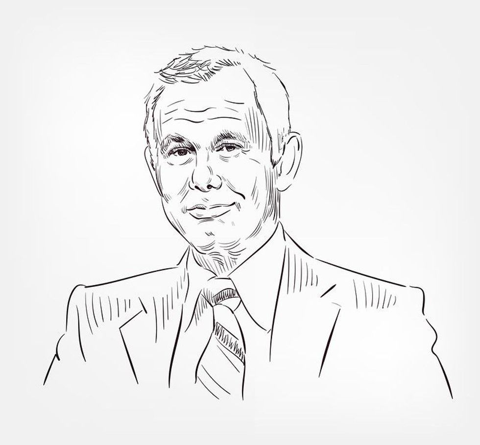 Johnny Carson black and white sketch