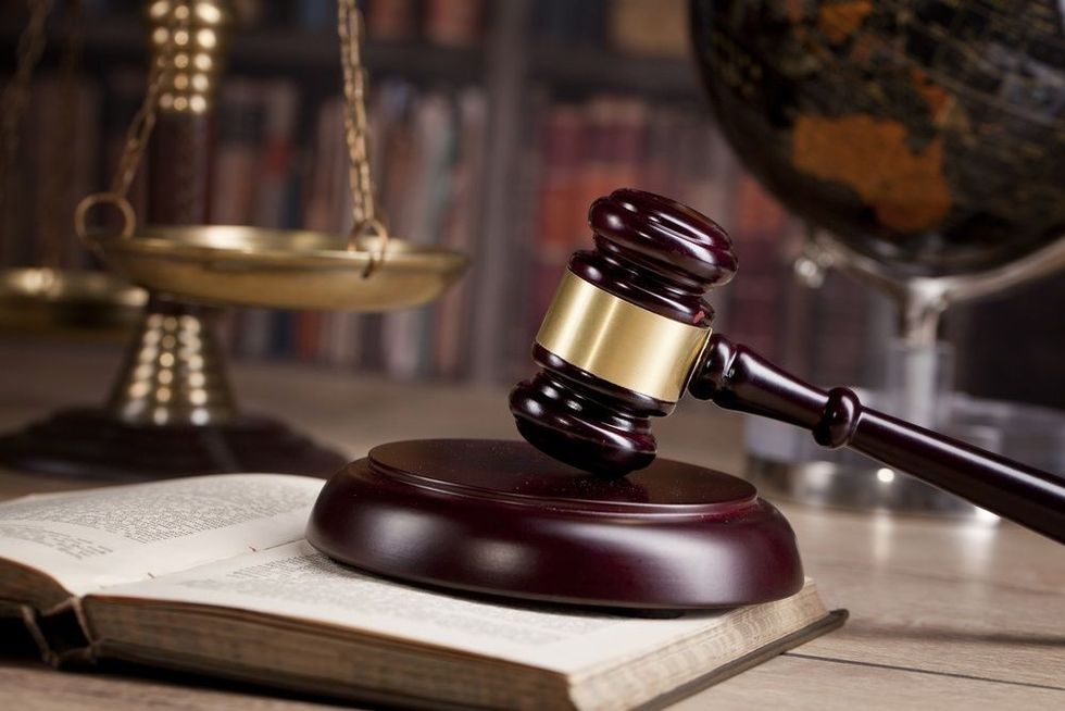 Judge gavel and law books