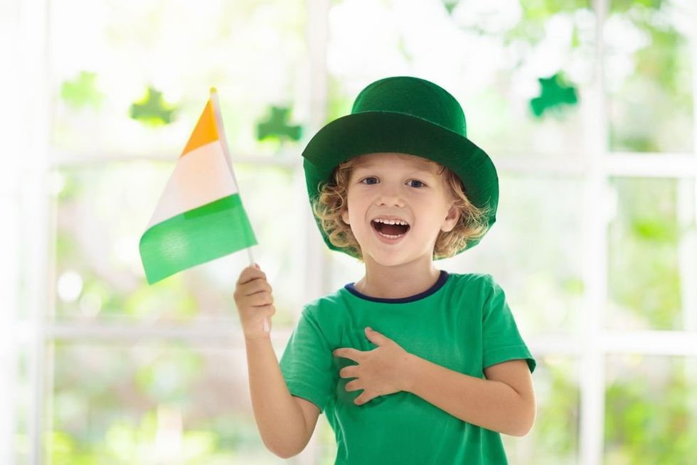 Kid celebrating St. Patrick's Day a Irish holiday, culture and tradition