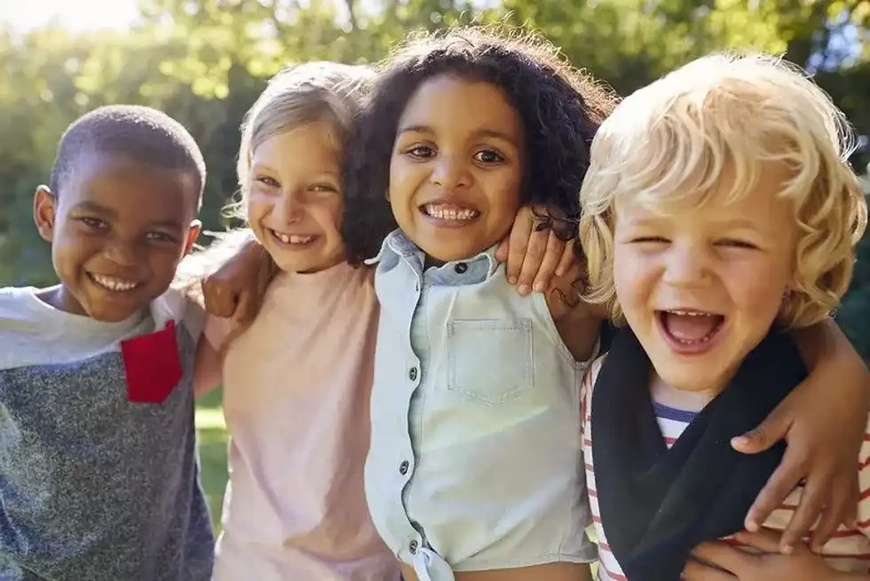 Kids smiling and having fun