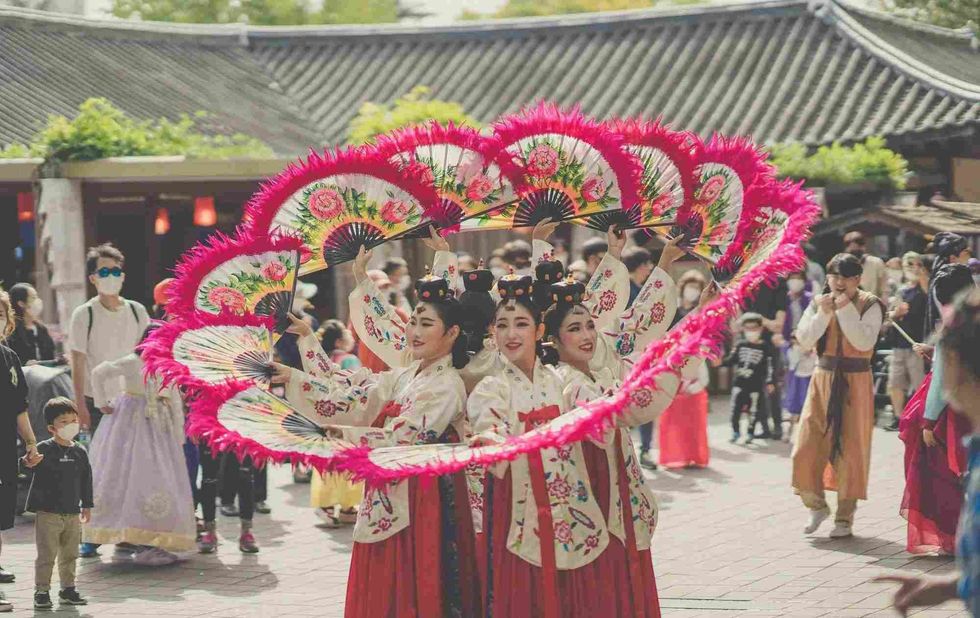 Korean folk dances are lively performances