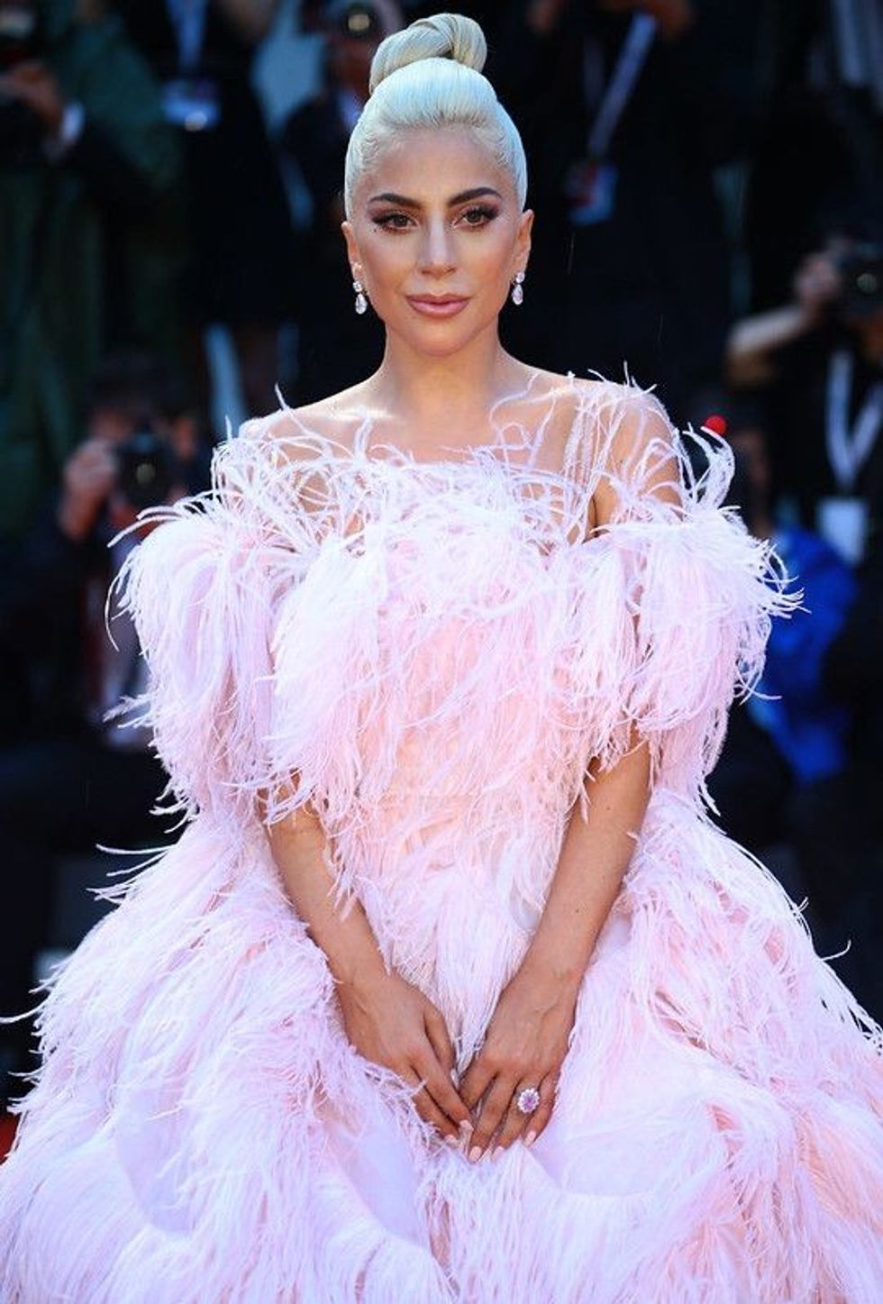Lady Gaga in pink dress
