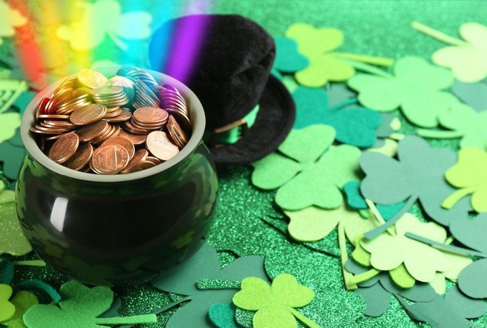 Leprechaun Day with pot full of coins