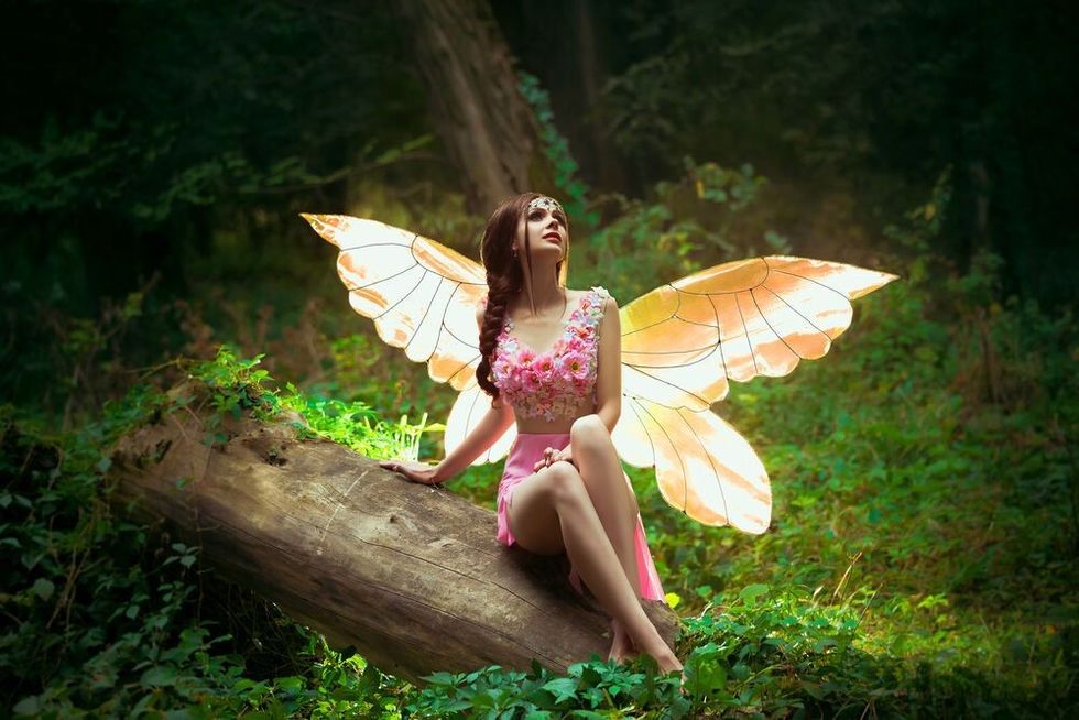 little fairy in pink dress