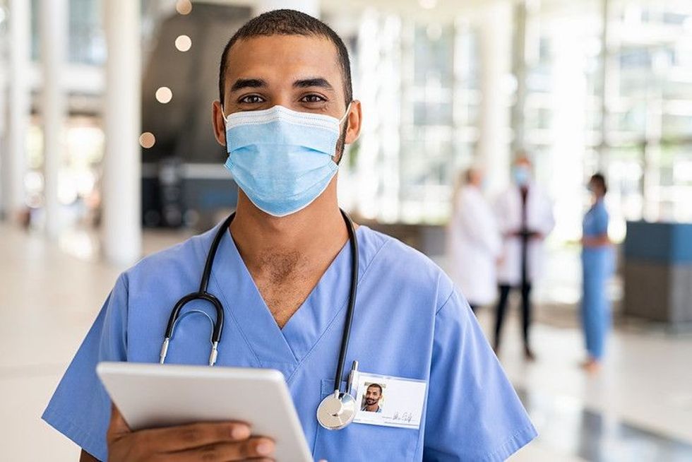 Male nurse on duty at hospital