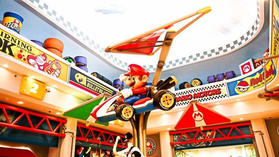 Mario and Mario Kart at the goods store.