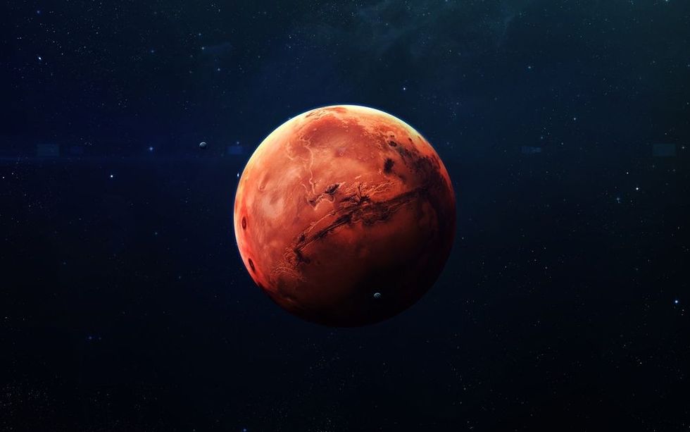 Mars planet of the solar system.