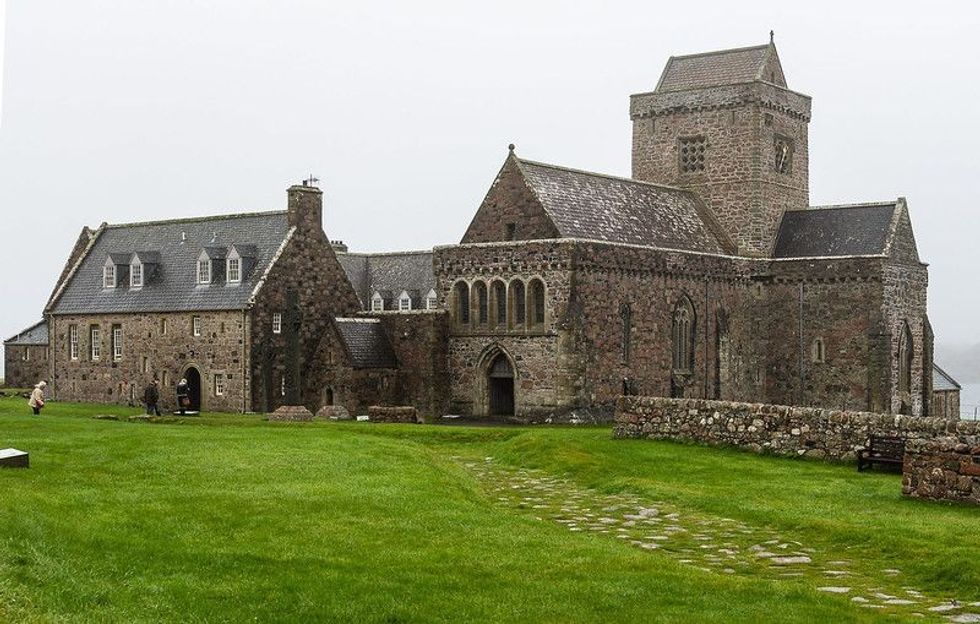 Medieval Iona Abbey, near Mull, in the Inner Hebrides