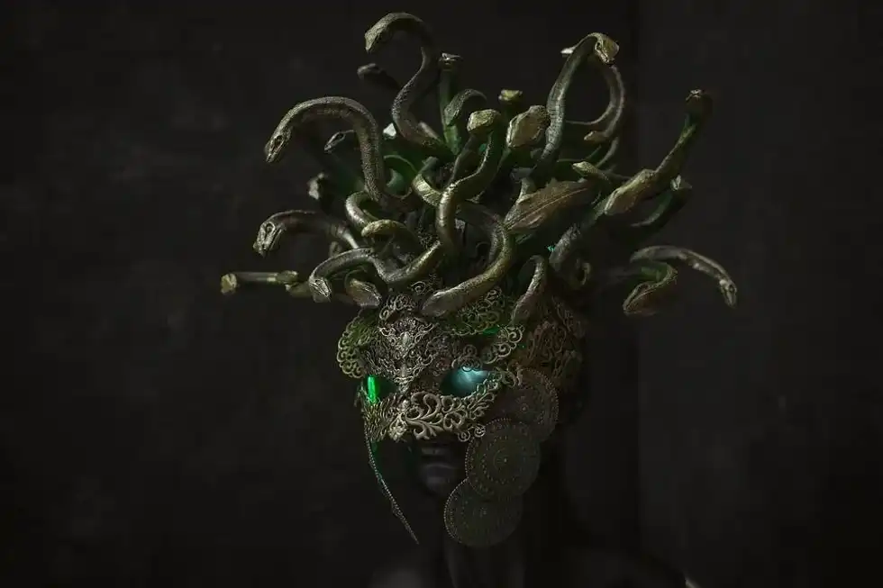 Medusa was turned into a monster by Athena