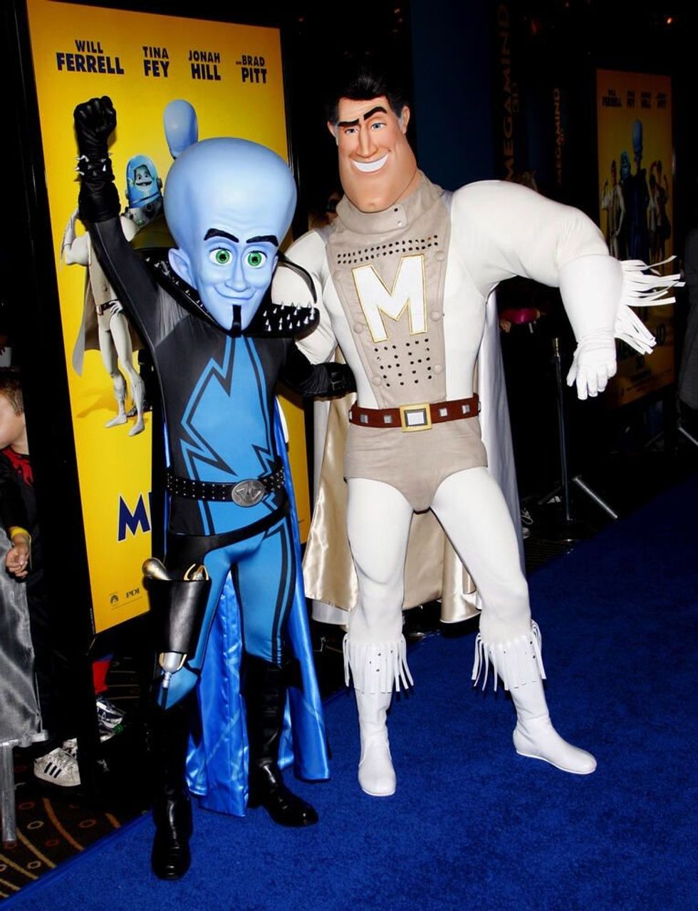 Megamind and Metro Man at the Los Angeles premiere of 'Megamind' held at the Hollywood and Highland in Hollywood, USA